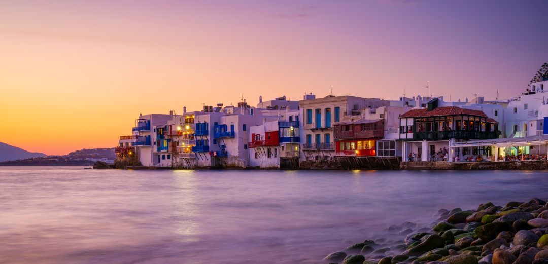 Mykonos Little Venice at Sunset